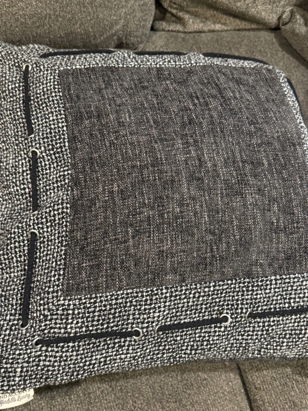 HiEnd Accents Tweed and Chenille pillow Covers Set of two